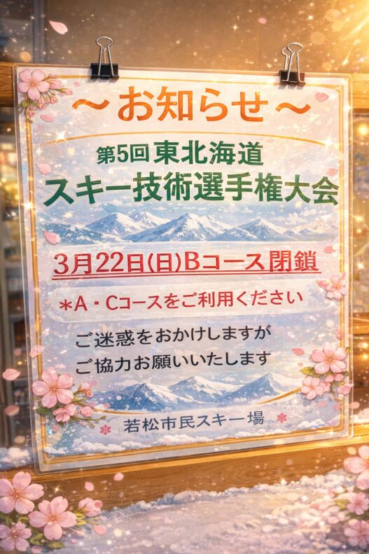第5回 東北北海道 スキー技術選手権大会　3月22日（日）