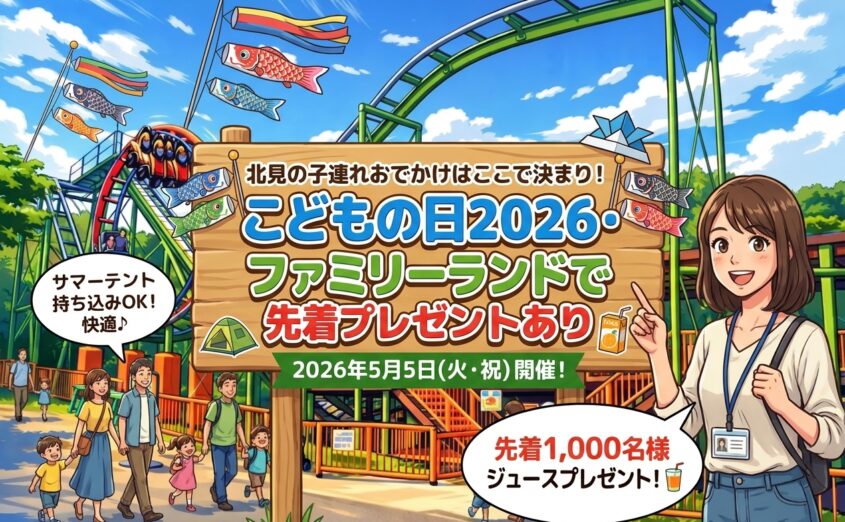 限定1000名様にプレゼント　2026年5月5日北見ファミリーランドへ！こどもの日GWは家族で快適に楽しむ一日
