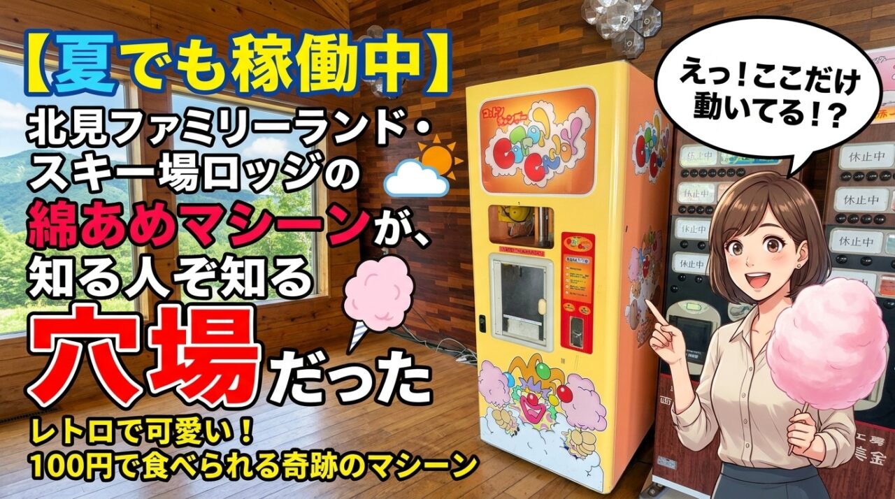【夏でも稼働中】北見ファミリーランド・スキー場ロッジの綿あめマシーンが、知る人ぞ知る穴場だった